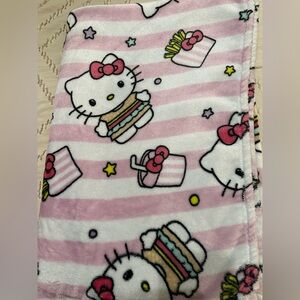 Hello Kitty Pink and White Striped Blanket